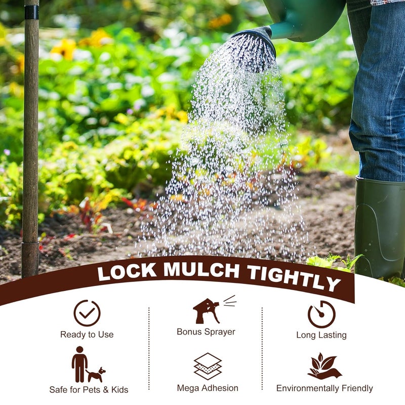 DecorRom Mulch Glue - 32oz Concentrate Gravel Glue, Strong Mulch Lock Landscape Adhesive with Applicator for Landscaping Covers, Garden - Ready to Use Non Toxic Pea Gravel Stabilizer for Patio Rock, Bark - Image 4